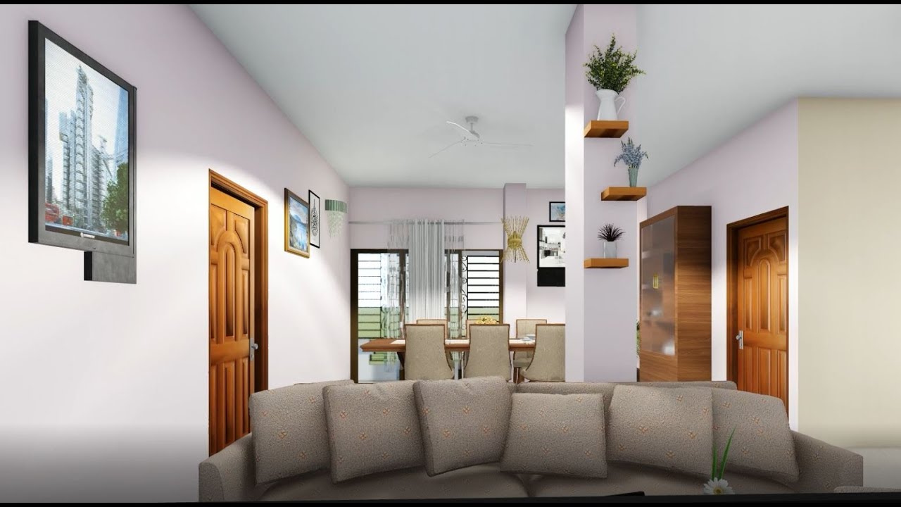 Modern Simple Living room interior 3d Animation // small living room