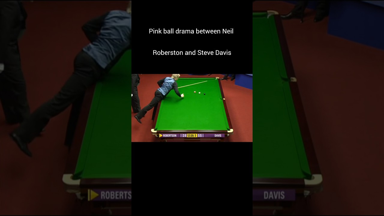Image of video the pink ball drama between Neil Roberston and Steve Daivs#snookerbattle 17