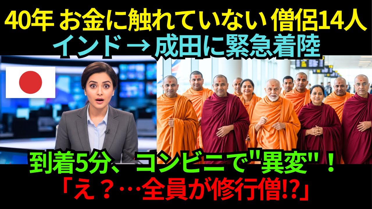 40年間お金に触れていないインドの僧侶14人が成田に緊急着陸…コンビニに入った瞬間"異変"が起きた理由とは？【海外の反応】