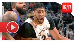 Anthony Davis Full Highlights vs Pistons (2017.03.01) - 33 Pts, 14 Reb, No Boogie No Problem!