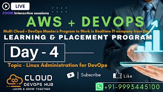 Celebrity Learn Linux Administration with AWS + DevOps || Day4 || Live Zoom Session Recording || Batch-30 Wealth