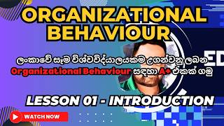 Organizational Behaviour | 01 Introduction | #education #organisationalbehaviour