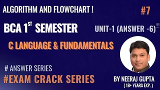 language Answer 6 | Algorithm And Flow Chart | BCA Exams Notes | Neeraj Gupta Class |