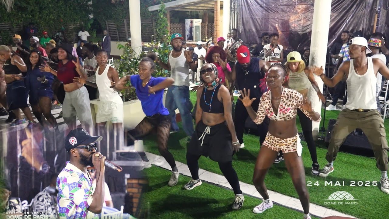 HÉRITIER WATA AVANT DÔME DE PARIS, EN RÉPÉTITION DÉMONSTRATION YABA DANSEUSES ET MUSICIENS