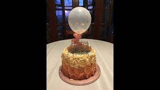 Pink Ombre Rose Sprinkle Cake...timelapse Demo