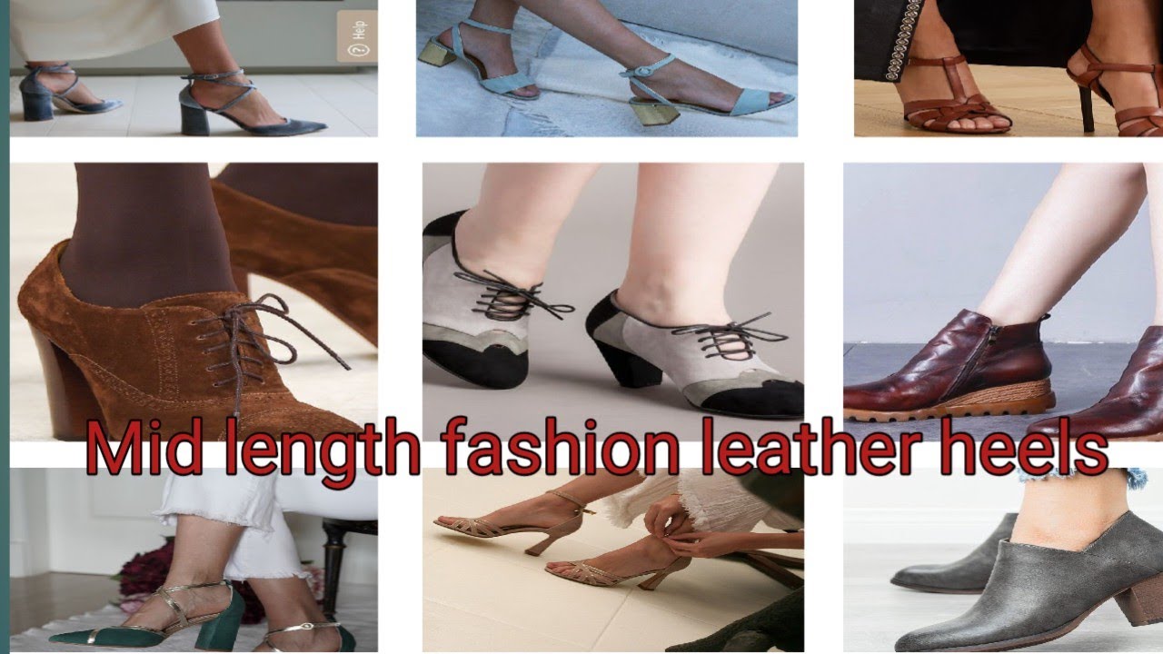 150 Mid length stylish heels/Leather & fancy footwear for ladies ...