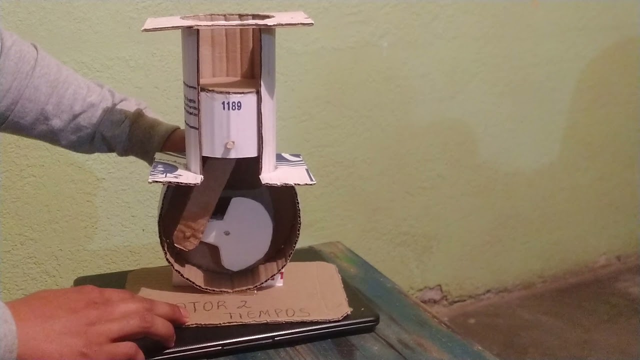 Motor de 2 tiempos funcionamiento ( maqueta ) - YouTube