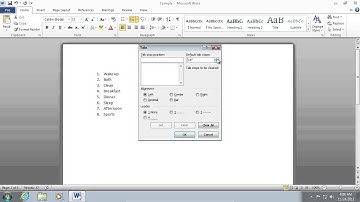 How to set Tabs in Word