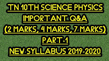 TN 10th science IMPORTANT Q&A |PHYSICS part-1(Lesson:1,2,3) | 2 marks, 4 marks, 7 marks |PUBLIC exam