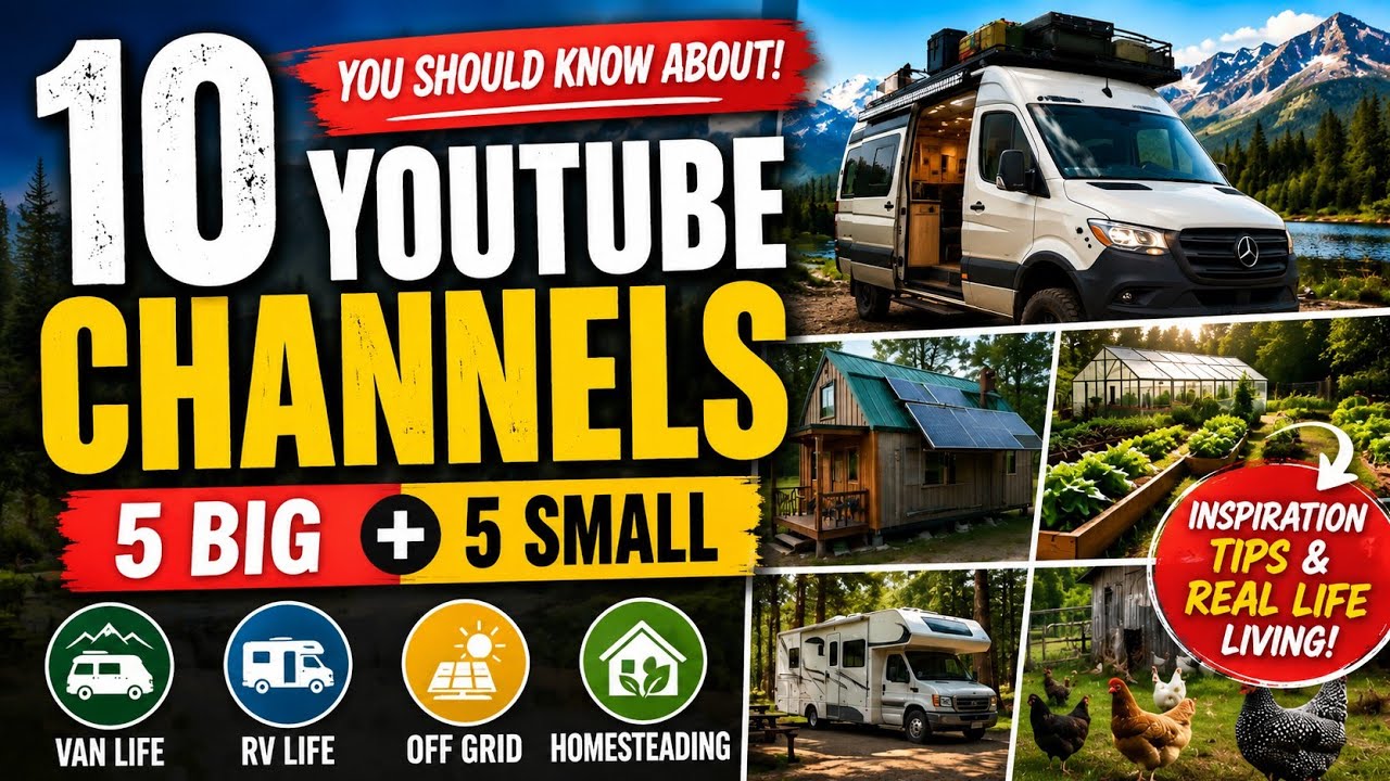 Top 10 Vanlife RVlife Off-Grid Homesteading youtube channels you should know about!