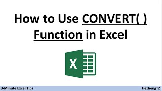 [3-Minute Excel Tips] How to Use CONVERT( ) in Excel