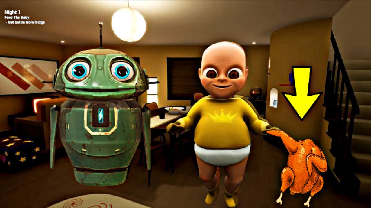 البيبي الملبوس و الديك الرومي l لعبة البيبي المسكون the baby in the yellow