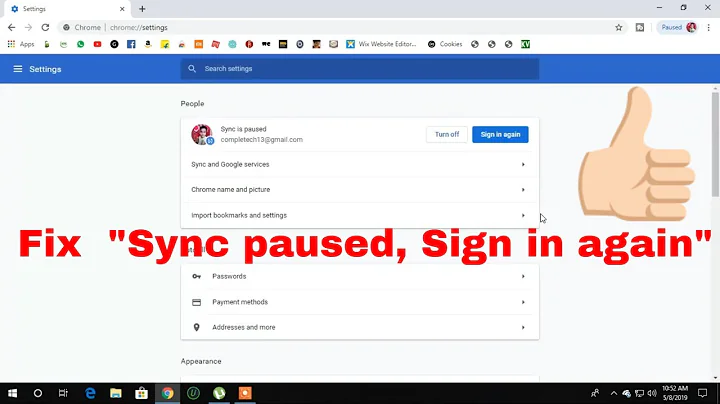 How to stay logged in Chrome Google Account | "Sync paused, Sign in again" 2019