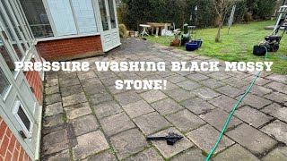 Pressure Washing BLACK MOSSY Stone | New Forest Exterior Cleaning