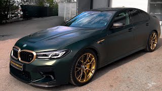 BMW M5 CS 2023 года - звук выхлопа Akrapovic, интерьер и экстерьер