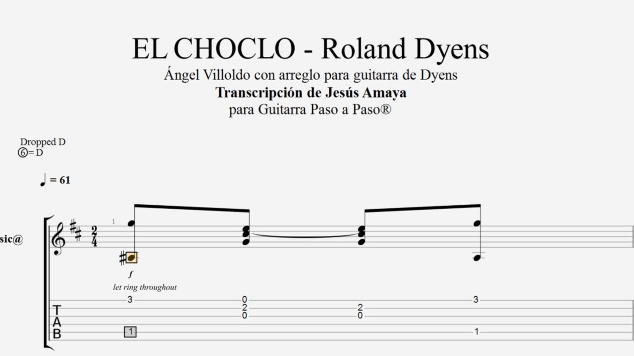 el choclo partitura guitarra