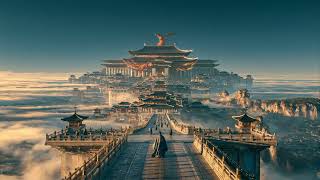 πGolden Dragon & Celestial Palace Above Clouds | Oriental Fantasy Epic