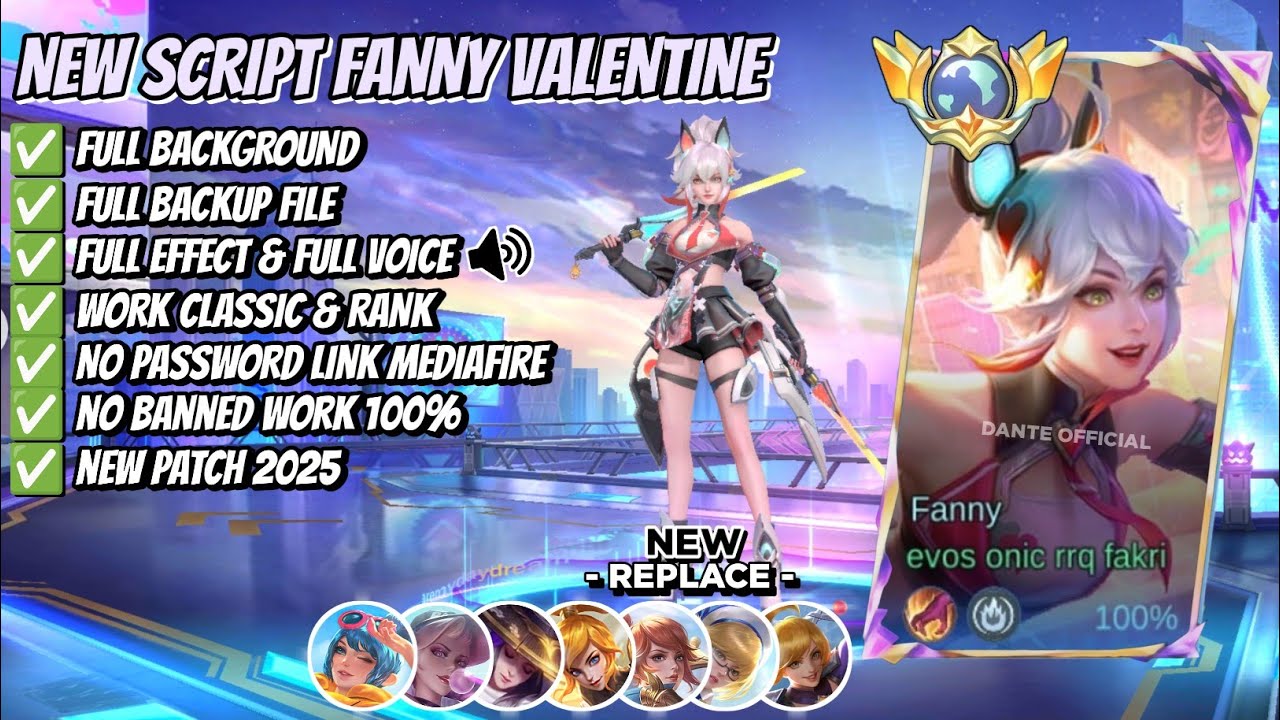 UPDATE!! Script Skin Fanny Valentine - Heart Afloat No Password | Full Effect Voice | Patch Terbaru 