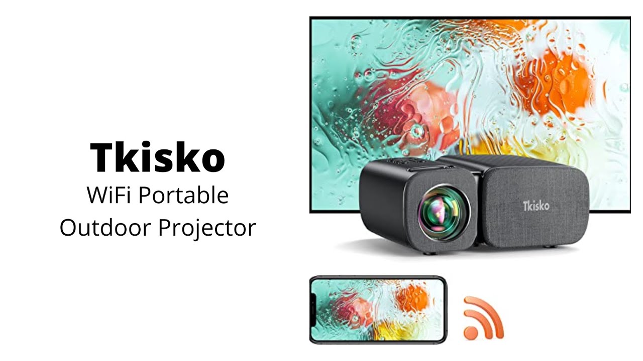 Tkisko | Dust-Proof Small Movie Projector for Home/Outside/Gaming