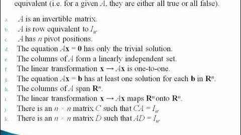Linear Algebra Section 2.3 Video