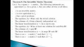 Linear Algebra Section 2.3 Video