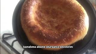 Döküm tencerede ocakta pişen Özbek ekmeği. @eminemutfaktaa 🙏🌾🌹