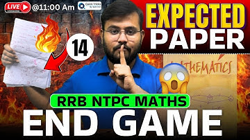 RRB NTPC 2025 Maths Expected Paper by Sahil Sir