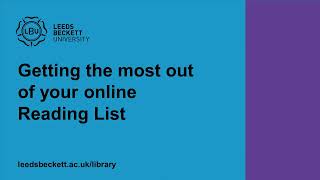 Getting the most out of your online Reading List