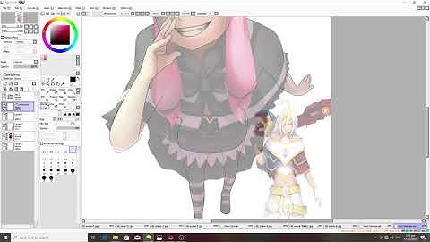 drawing using mouse on paint tool sai (time lapse drawing)