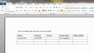 Introduction to Tables in Word BC116a 2010 Wk3 Rd1