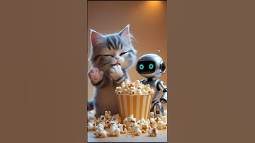 baby cat and baby robot playing together 😍❤️||how to make AI videos for YouTube||generate AI videos