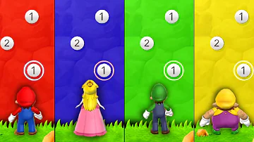 Mario Party 9 - Minigames - Mario vs Luigi vs Peach vs Wario (Master CPU)