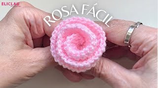 🌹 ROSITA A CROCHET EN 5' fácil y rápida para principiantes