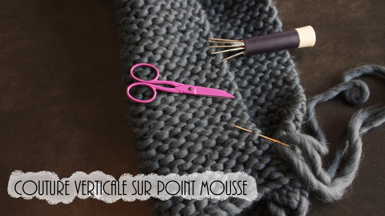 Couture invisible pour le POINT MOUSSE  Mousse, Knitting tutorial,  Knitting techniques