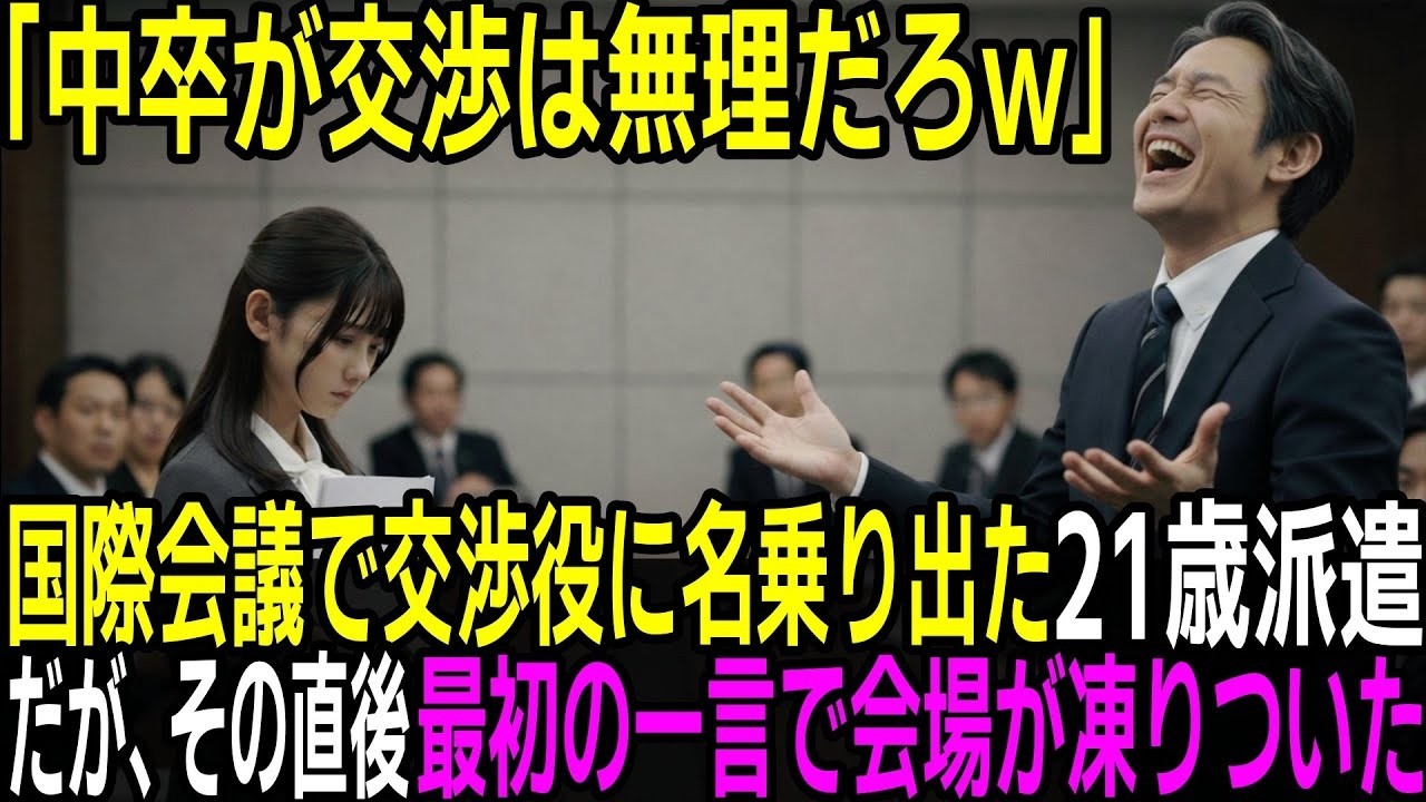 「中卒の娘が交渉は無理だろw」国際会議で重役の前で嘲笑された21歳の派遣社員…最初の一言で、会場全体が凍りついた