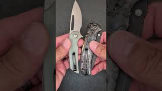Civivi + Ferrum Forge Odium Tiny Knife Jade g10 flipper reverse flick stiff detent