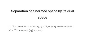 Separation of a normed space by its dual space (Functional Analysis)