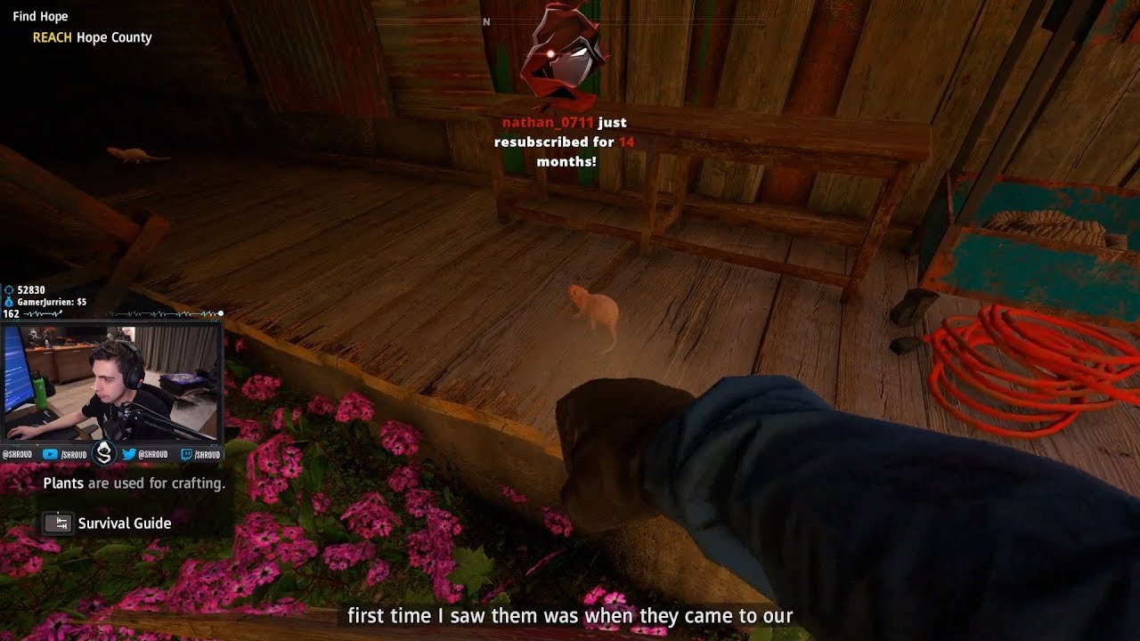 shroud reacts to beginning of Far Cry: New Dawn, shows settings and hits rats