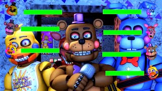 [Sfm Fnaf] Rockstar Vs Anime Animatronics With Healthbars