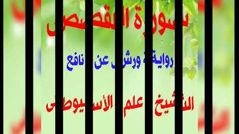 سورة القصص برواية ورش عن نافع بصوت القارئ الشيخ علم الأسيوطى