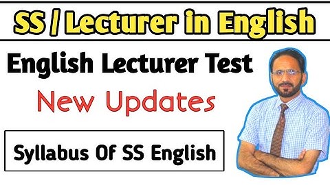 Lectureship Test New Updates | Syllabus of SS English || KPPSC