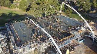 Drone shots of a 750 cubic metre concrete pour!