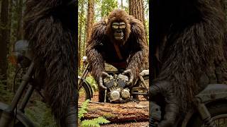 Bigfoot vlogging in the forest, finds a motorcycle. #bigfootvlogs #ai #motorcycle