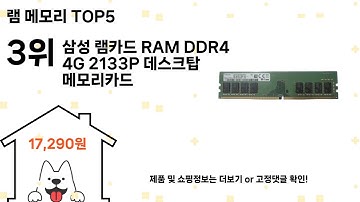 램 메모리 돈 아깝지 않은 가성비 추천 상품 Top5