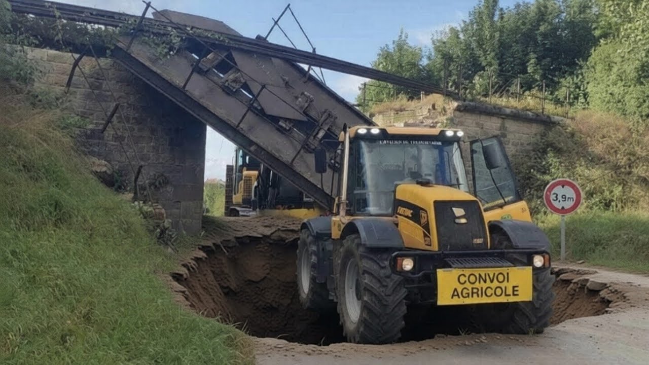 If It Wasn't Filmed No One Would Believe It Tractor Stunts Idiot On An Excavator In The River