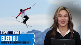 Eileen Gu rewatches her Youth Olympic highlights from Lausanne 2020! Resimi