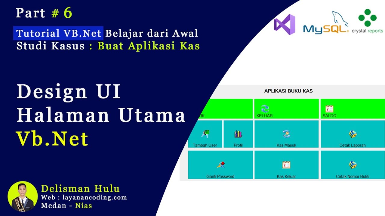 Design UI Halaman Utama Vb.Net Sistem Buku Kas - Part 6 - YouTube