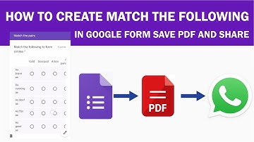 How to create match the following in google form | Save PDF of Google form | Share link google form