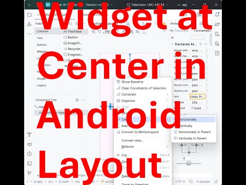 How to place a widget in center of a constraint layout of your Android App?