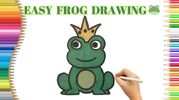 How To Draw A Cute Frog Prince |Easy Frog Drawing🐸